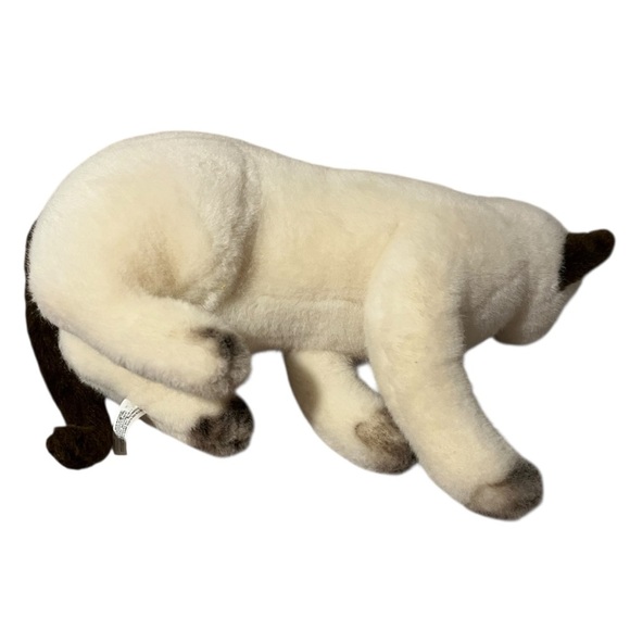 Large 17” plush Siamese cat stuffed animal toy - Picture 5 of 6